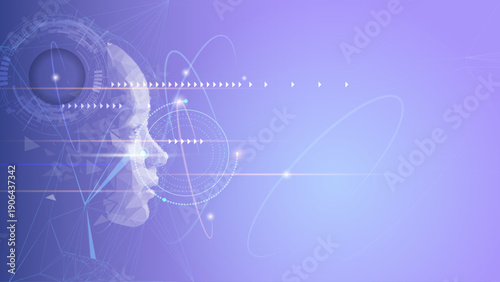 Vector Abstract modern technology futuristic. Robot and cyberspace, digital data, datum communication, innovation on hi tech future design for background