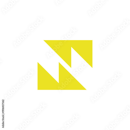 Logo yellow electric spark unique design abstract isolated with white background