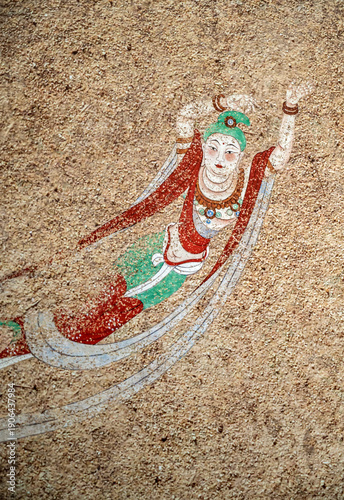 The ancient figure murals of the Dunhuang Caves in China