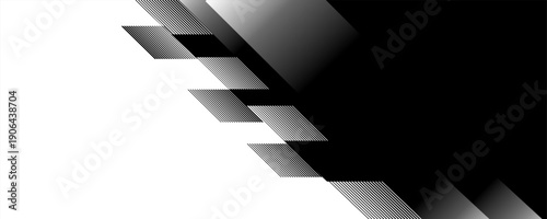 Smooth vector transition from black to white with straight broken lines. Modern vector background for transition from one image to another