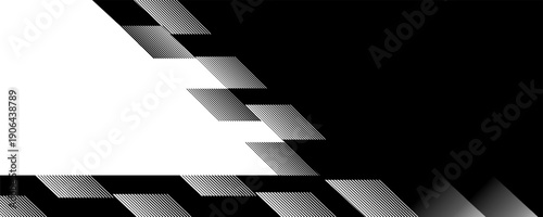 Smooth vector transition from black to white with straight broken lines. Modern vector background for transition from one image to another