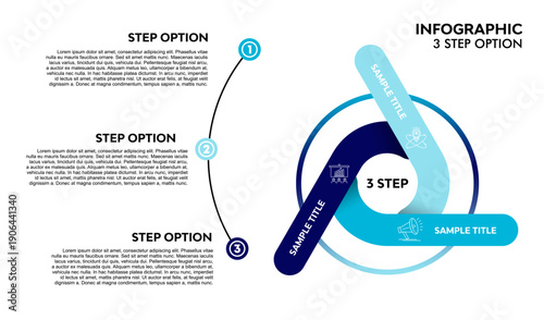 Vector circle arrows triangle infographic, cycle diagram, graph, presentation chart. Business concept with 3 options, parts, steps, processes.