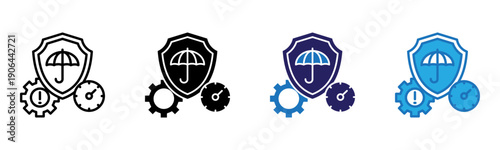 Mitigation Icon Multi Style Vector Illustration