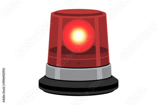 Red emergency light red light warning light alarm alert isolated on a transparent background