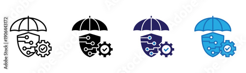 Safeguard Icon Multi Style Vector Illustration