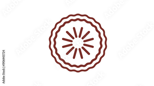 Minimalist rustic fruit gale icon with brown lines on white background