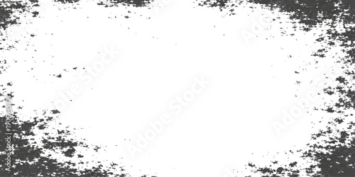 Abstract grunge frame with ink splashes and dark textured design