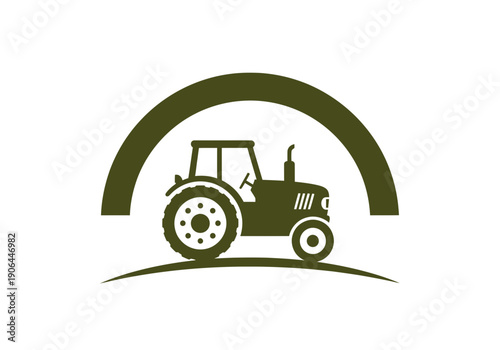 Farm Tractor Logo – Agriculture Farming Rural Machinery Symbol