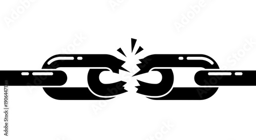 Broken Chain Icon – Freedom Release Strength Independence Symbol Illustration