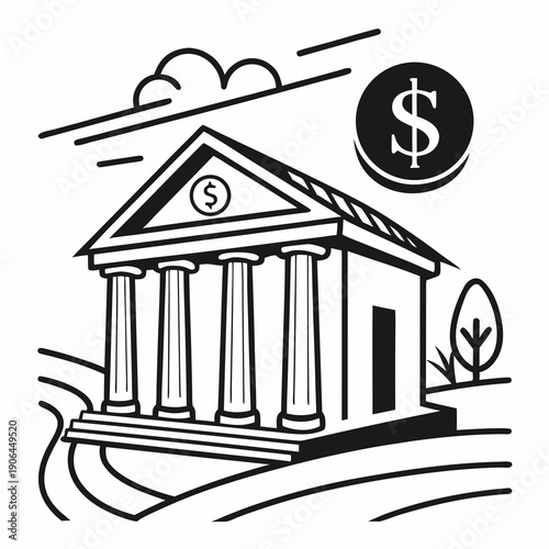 Building with dollar sign
