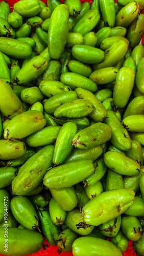 Fresh Green Averrhoa Bilimbi Fruit Pile