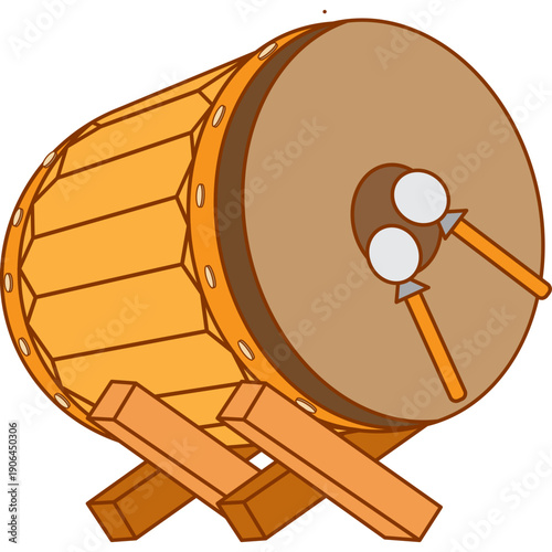 Islmaic Drum Flat Illustration