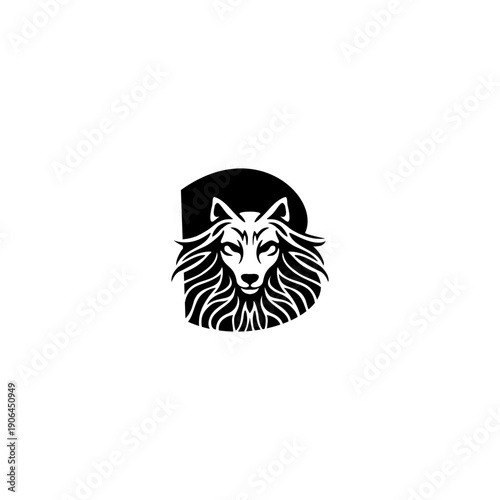 Mystic Wolf Head Letter B log...