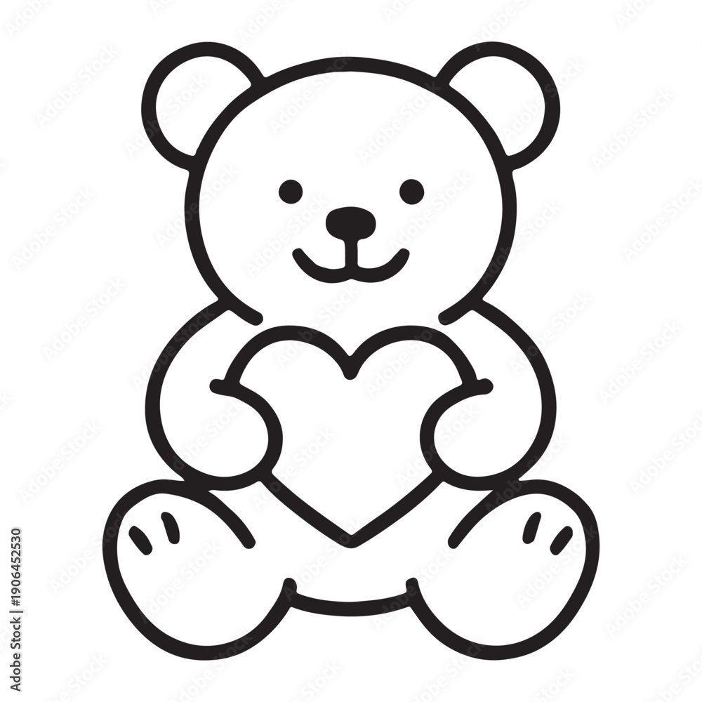 Obraz premium Cute teddy bear illustration for a childhood toy or Valentine's gift