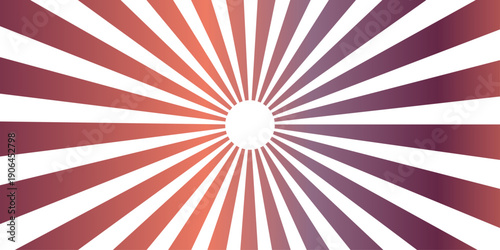 A vintage red sunburst background vector illustration featuring retro grunge texture and colorful rays in an old paper art style backdrop