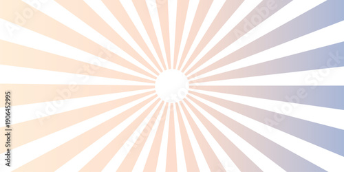 Abstract sunburst background with radial yellow and orange sun rays featuring a retro summer sunrise design vector illustration