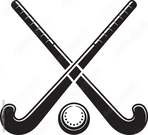 two hockey crossed in an X formation
