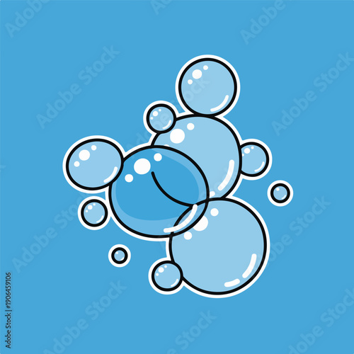 A cluster of blue bubbles