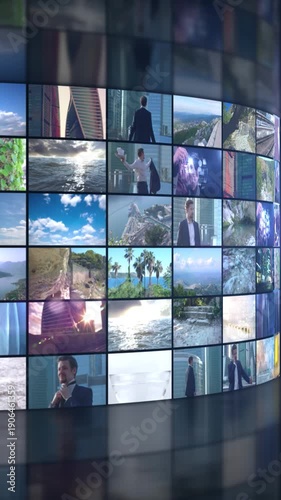 Digital video wall displaying diverse content simultaneously