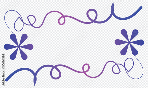 Abstract blue and pink floral background with decorative flowers, elegant frame, and soft spring design for cards and banners