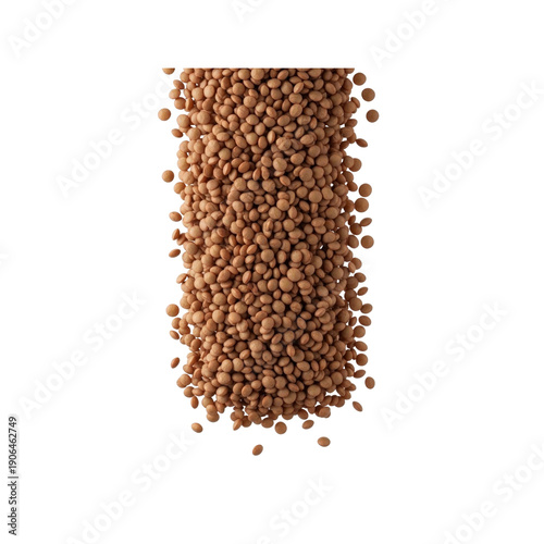 Pile of brown lentils On Transparent Background