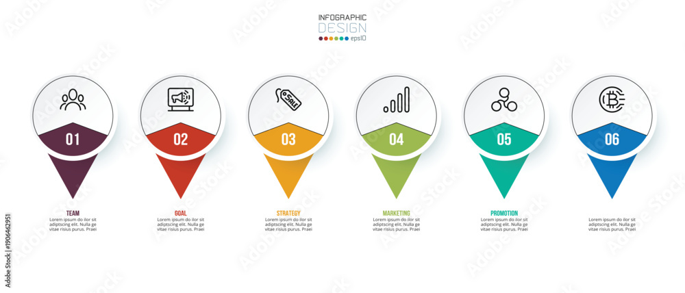 Fototapeta premium Infographic template business concept with step.