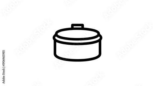 Minimalist black line icon of a springform cake pan with lid baking tool