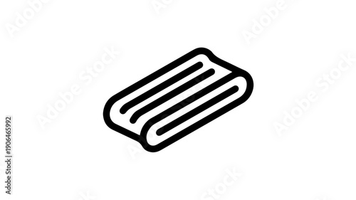 Minimalist black line icon of sour belt candy on white background for food or candy design