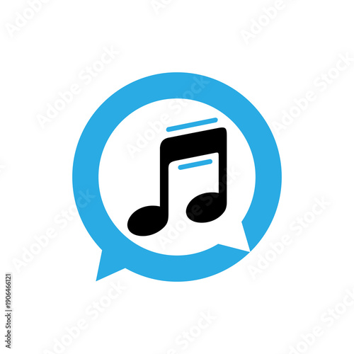 Music Note Icon in Speech Bubble.
