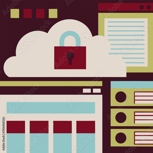Cybersecurity and Data Privacy Concept Illustrations