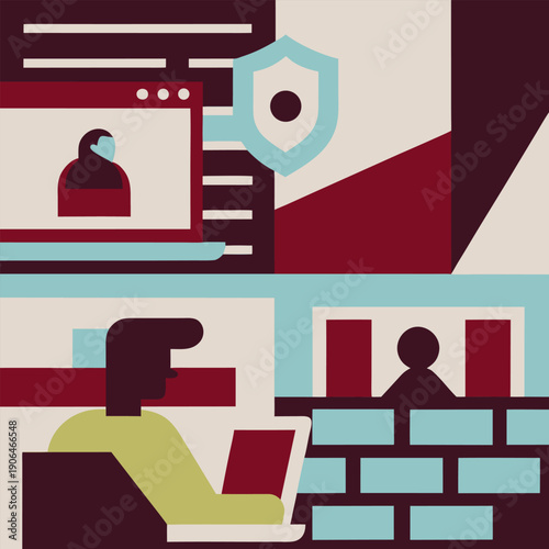 Cybersecurity and Data Privacy Concept Illustrations