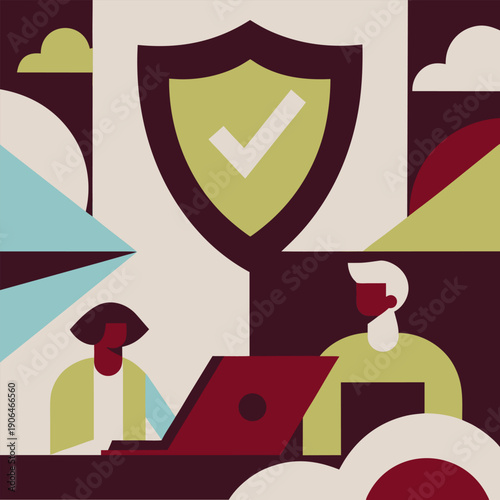 Cybersecurity and Data Privacy Concept Illustrations