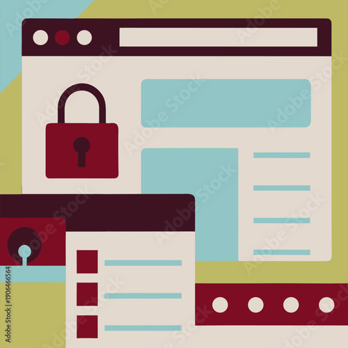 Cybersecurity and Data Privacy Concept Illustrations