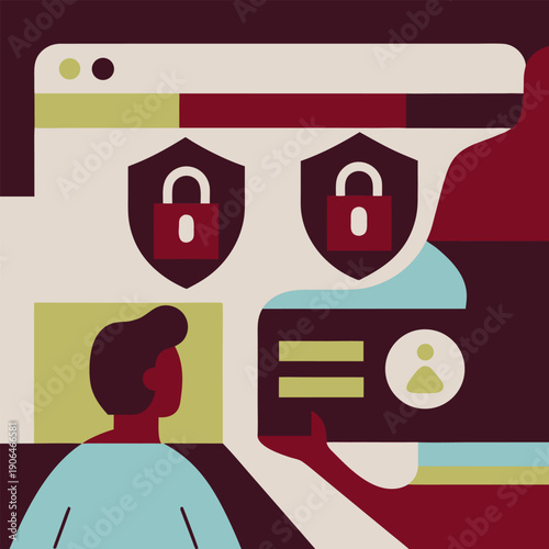 Cybersecurity and Data Privacy Concept Illustrations