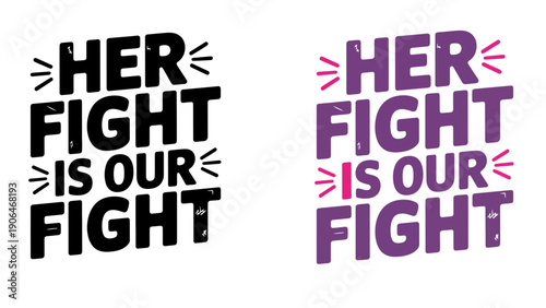 Two versions of a feminist slogan on a white background