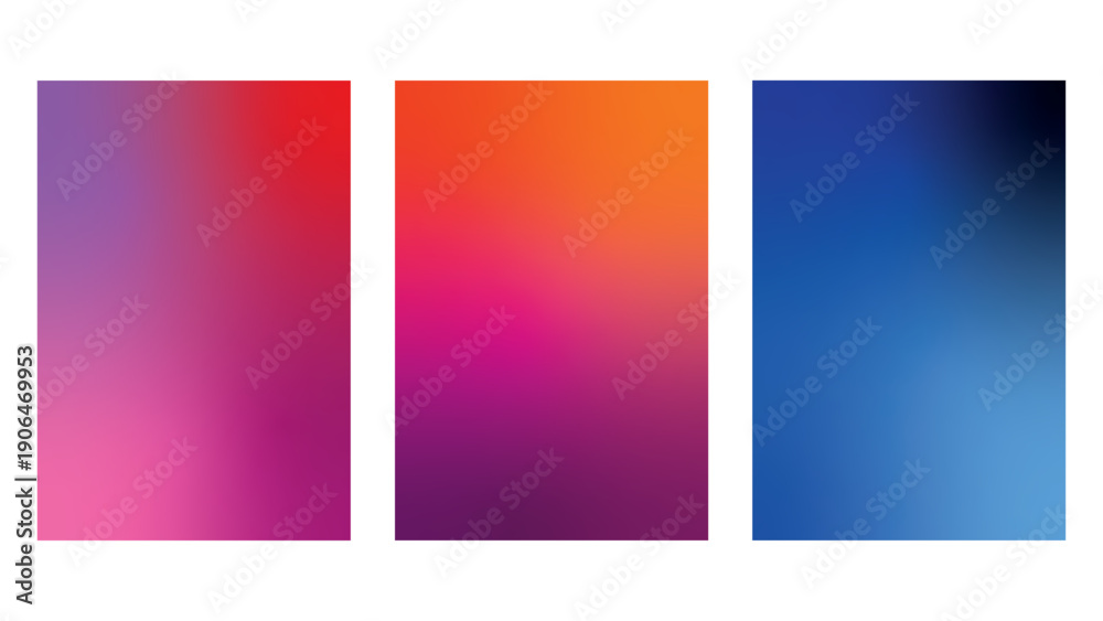 Fototapeta premium Vibrant gradients of purple, pink, orange, and blue create a modern abstract background.
