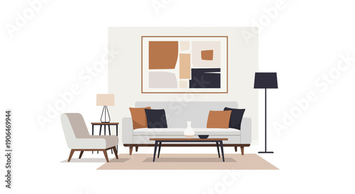 Modern Minimalist Living Room Interior Design.