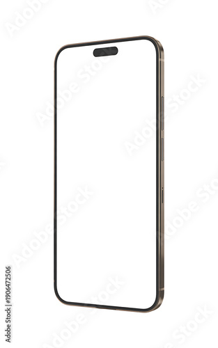 Wallpaper Mural Professional Mobile Smartphone Mockup with Empty White Screen and Metallic Frame Isolated on Transparent White Torontodigital.ca