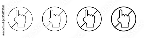 Do Not Touch Warning Icon Sign Vector for Safety and Public Restriction Illustration