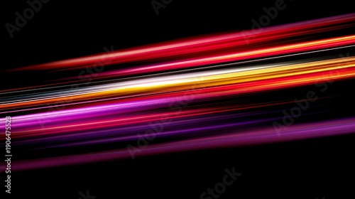 Dynamic Light Streaks on Black Background Abstract Motion Blur.