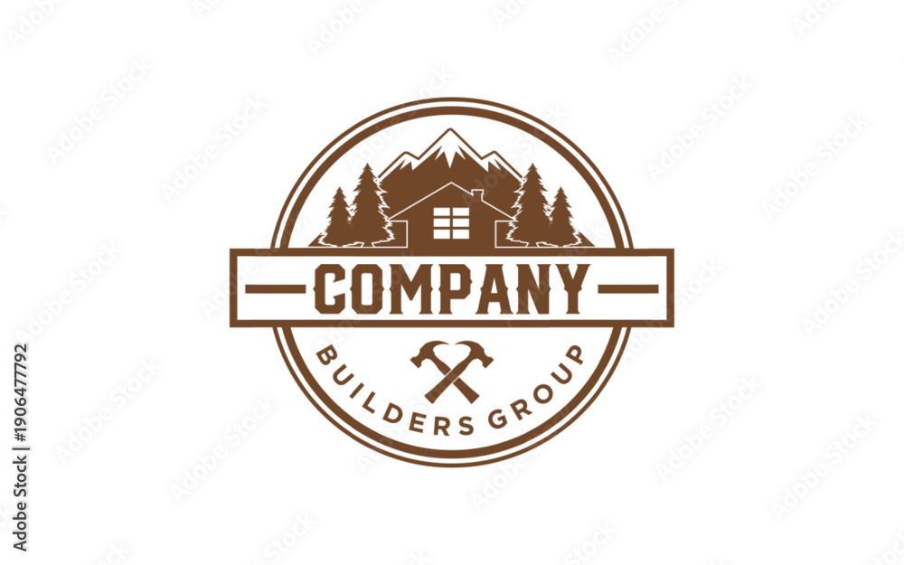 Obraz premium Home logo cabin house rent logo design