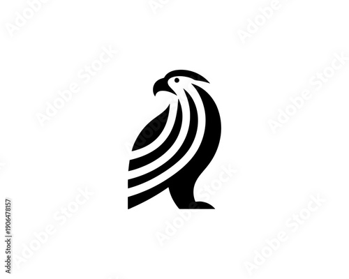 Eagle logo vector minimalist black and white icon