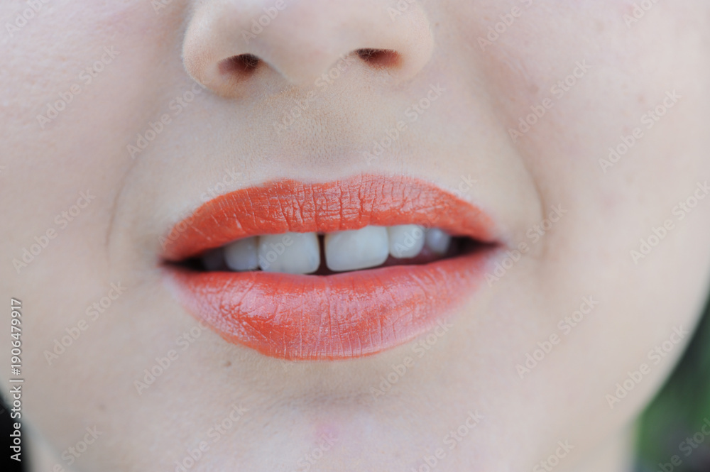 custom made wallpaper toronto digitalYoung Adult Teen Face and Lips. Happy Smile