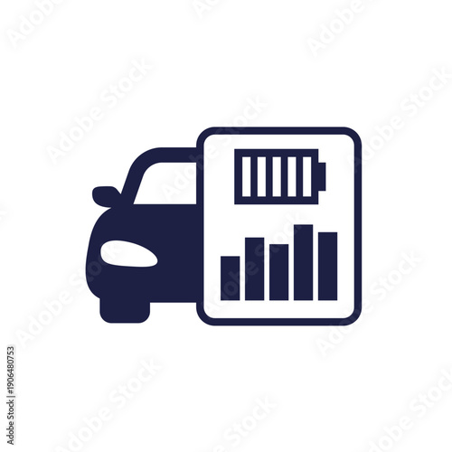 car battery performance icon on white