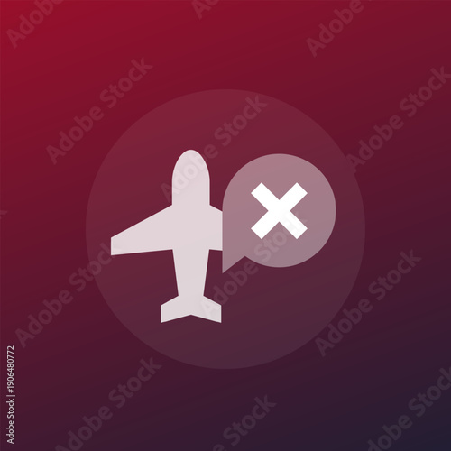 cancelled flight icon, vector transparent design