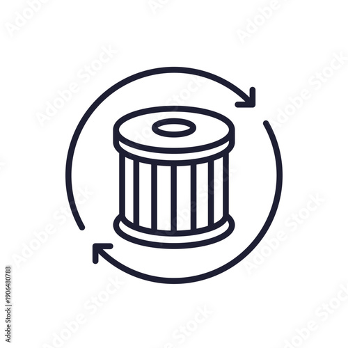 car filter replacement line icon