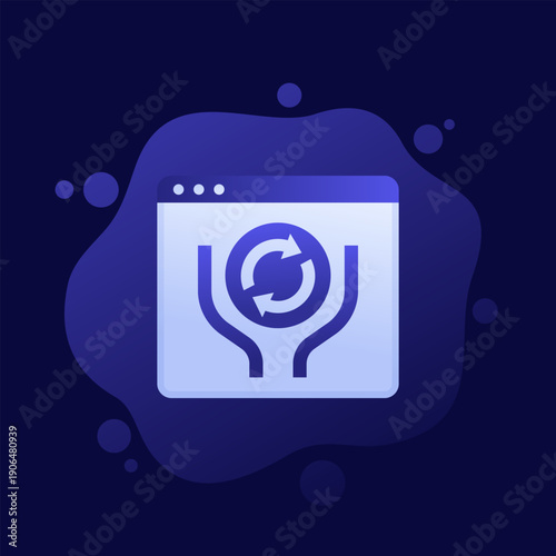 lead generation icon with a funnel, vector design