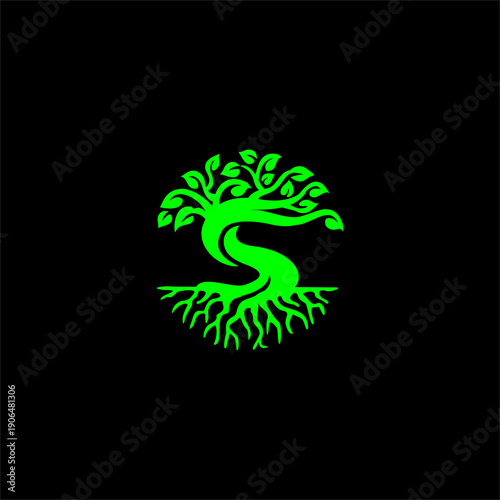 Nature Tree Root Letter S Gro...