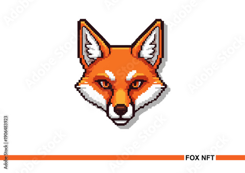 Pixel Art Fox Head Logo - NFT and Crypto Mascot Vector Icon