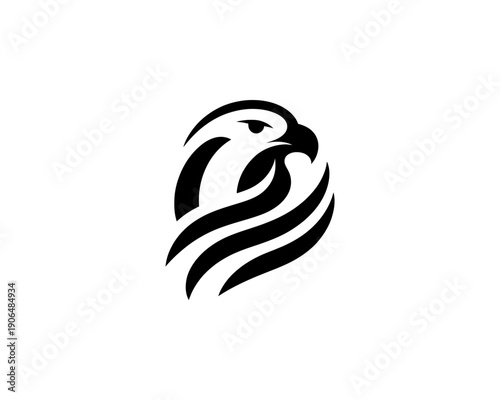 Eagle logo vector minimalist black and white icon